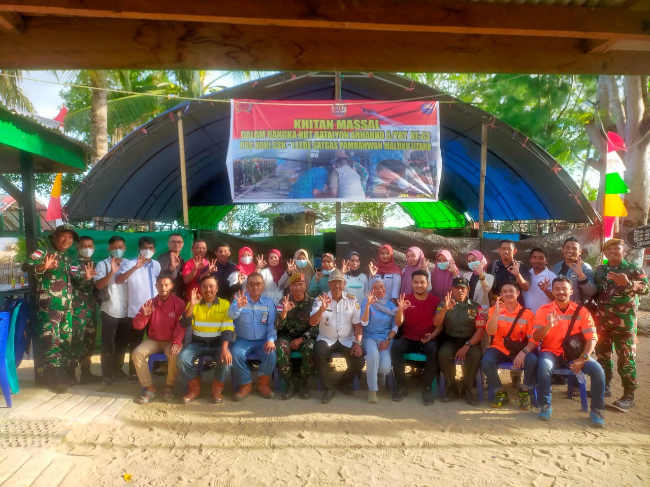 Sambut HUT Batalyon Arhanud 3/YBY Ke- 63, Pos Lede Satgas Pamrahwan Yonarhanud 3/YBY Gelar Sunatan Massal