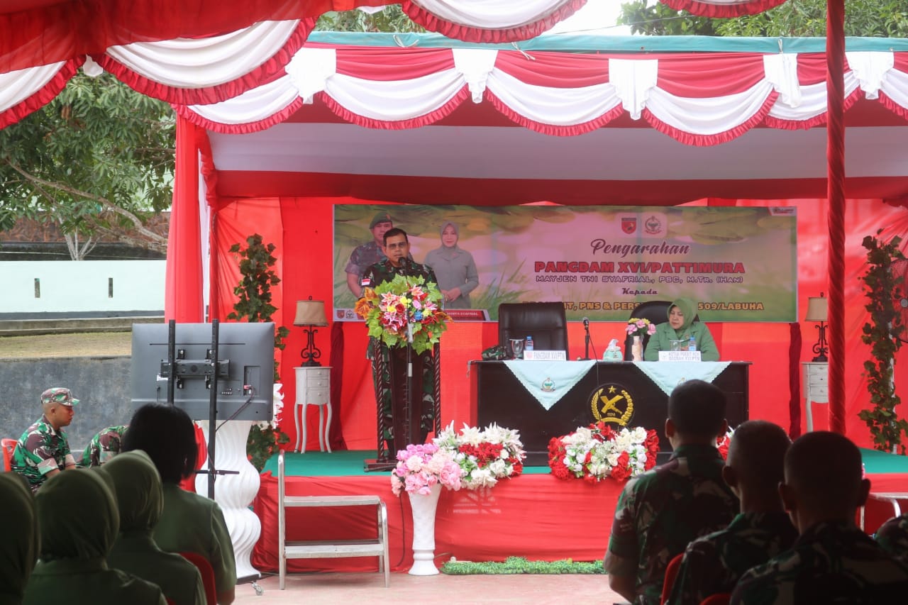 Kunjungi Kodim Labuha, Pangdam Pattimura Tinjau Kegiatan Baksos Hingga Hanpangan
