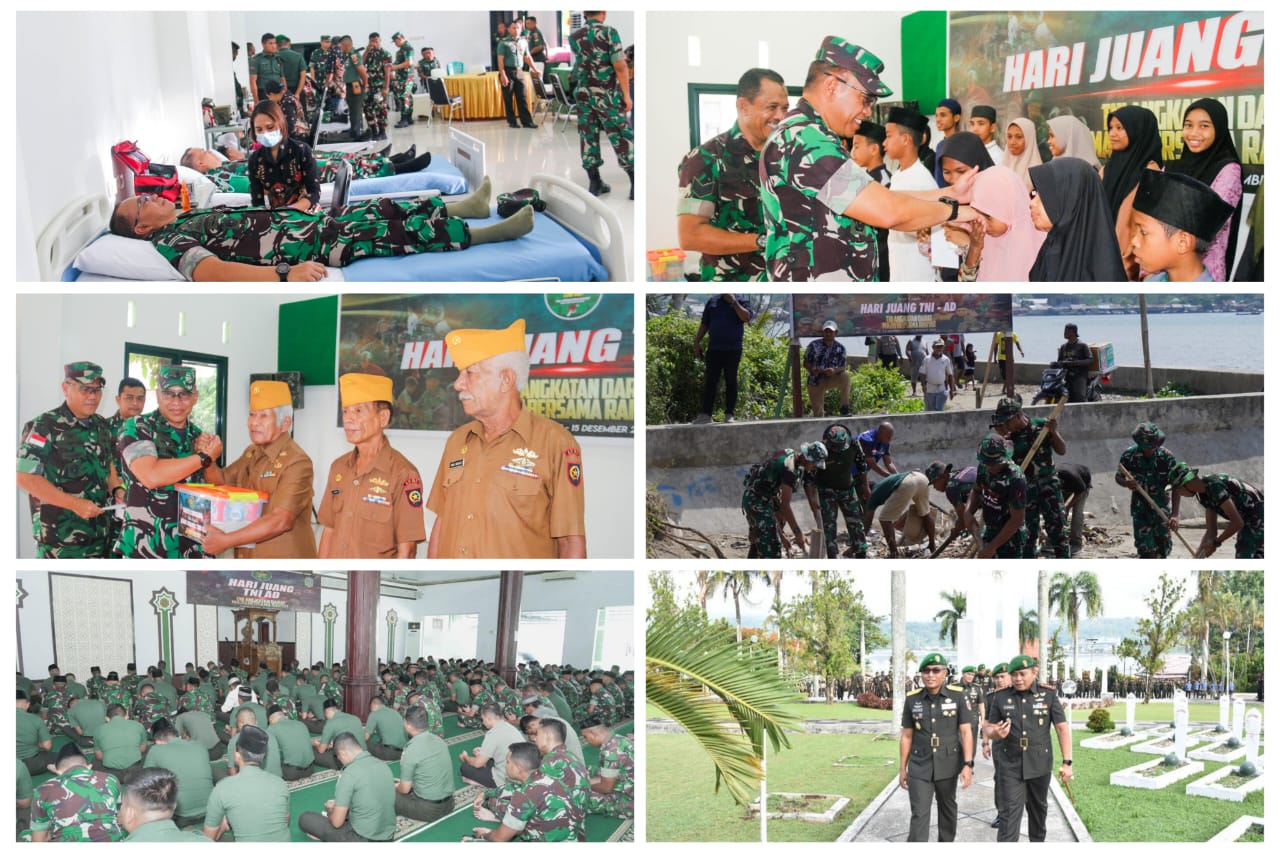 Jelang Hari Juang TNI AD Ke-78, Kodam Pattimura Gelar Berbagai Kegiatan Sosial