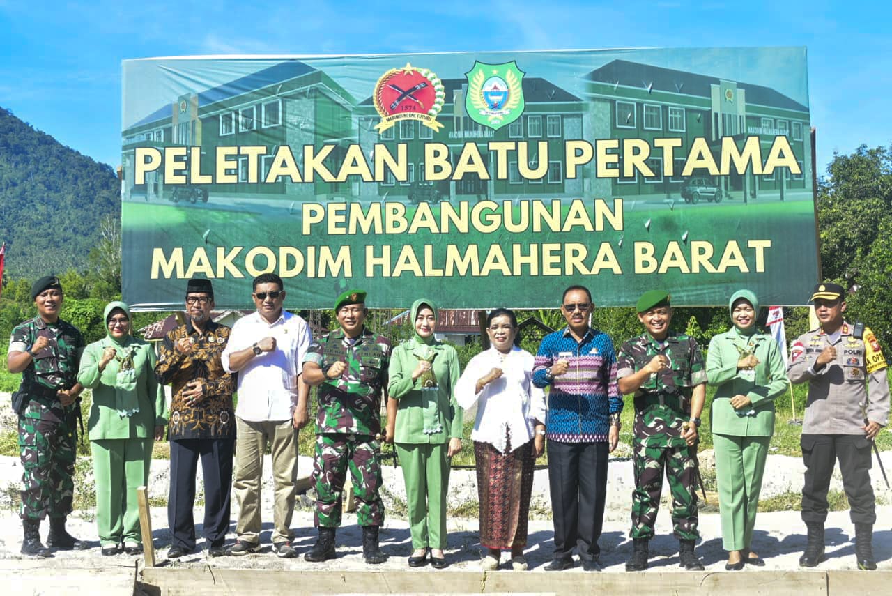 Peletakan Batu Pertama Kodim Halmahera Barat Simbol Peningkatan Kualitas Pertahanan Negara