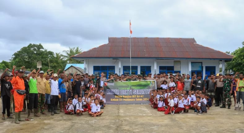 Peringati HUT Kodam XV/Pattimura yang ke-67, Kodim 1507/Saumlaki Laksanakan Karya Bakti