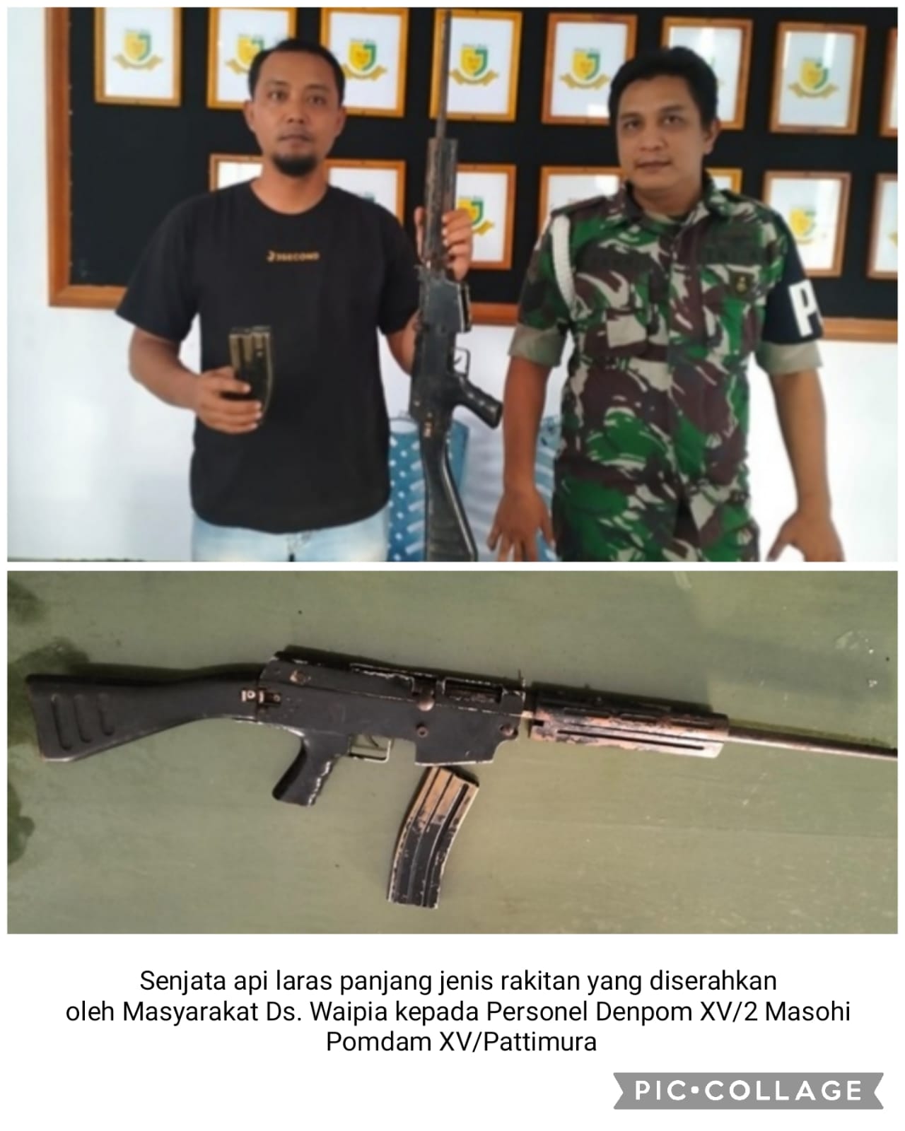 Binter Humanis, Anggota Denpom Masohi Terima Senpi Illegal