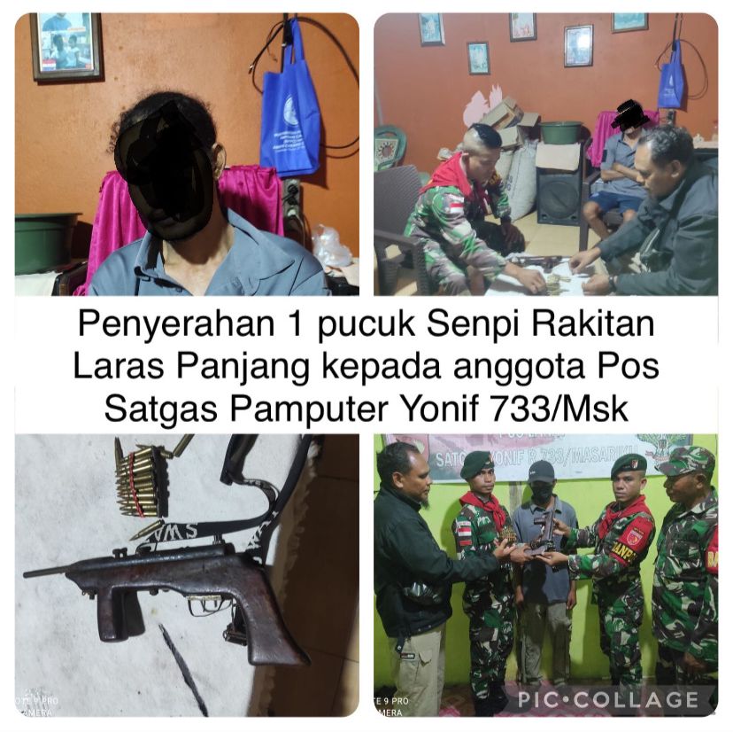 Satgas Pam Puter Kembali Terima Senjata Api dan Munisi Dari Masyarakat