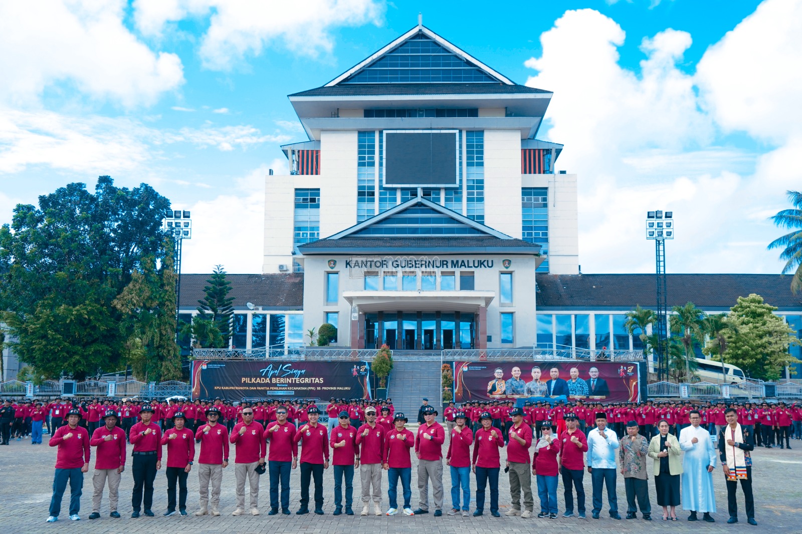 Hadiri Apel Siaga Pilkada KPU, Kasdam Pattimura Ingatkan PPK Jaga Integritas