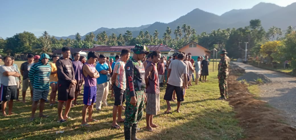 Wujud Rasa Syukur, Personil Satgas TMMD Ke 121 Kodim 1509/Labuha Gelar Apel dan Berdoa Bersama