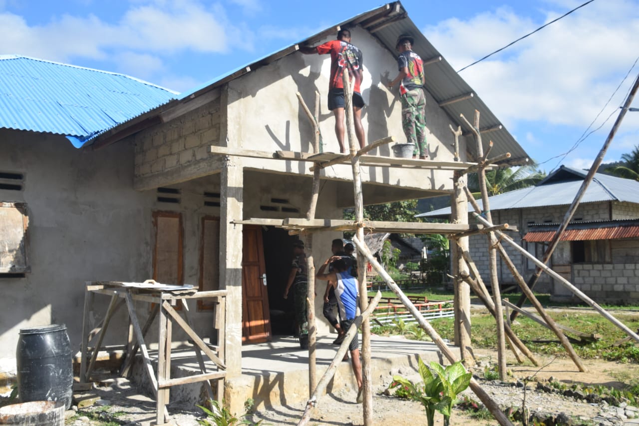 Beri Karya Terbaik, TMMD 121 Kodim 1511/Pulau Moa Sasar RTLH Warga