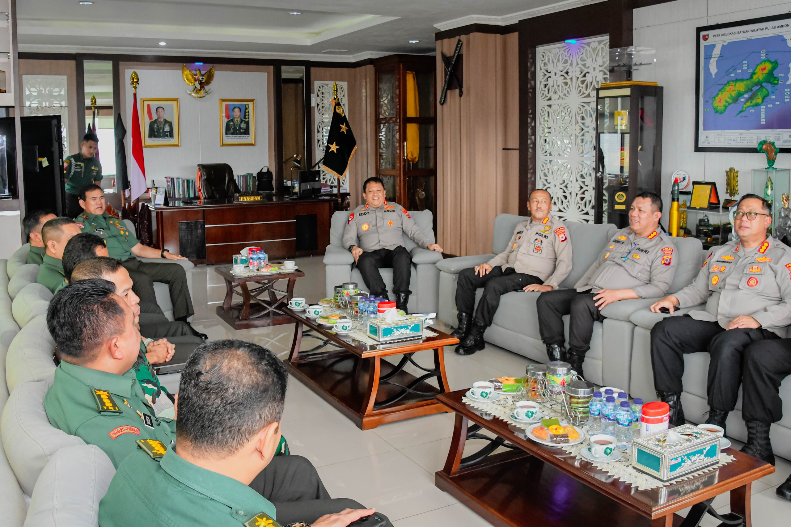 Pangdam Pattimura Terima Kunjungan Silaturahmi Kapolda Maluku dan Danlantamal IX/Ambon