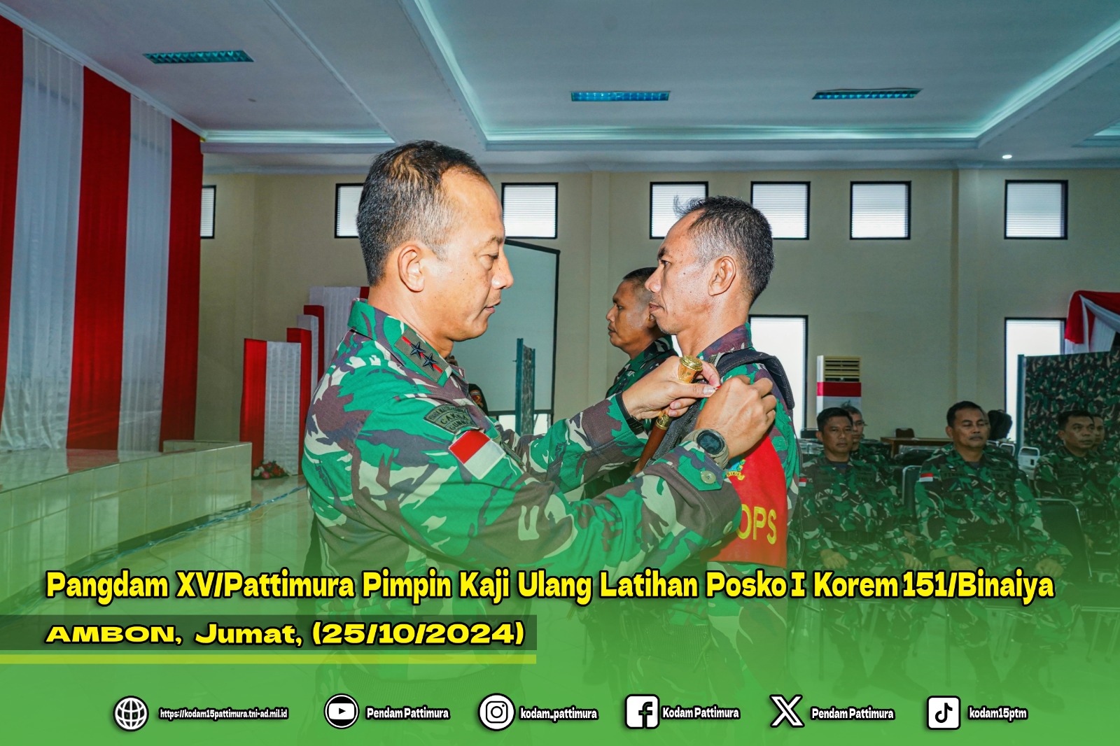 Pangdam XV/Pattimura Pimpin Kaji Ulang Latihan Posko I Korem 151/Binaiya