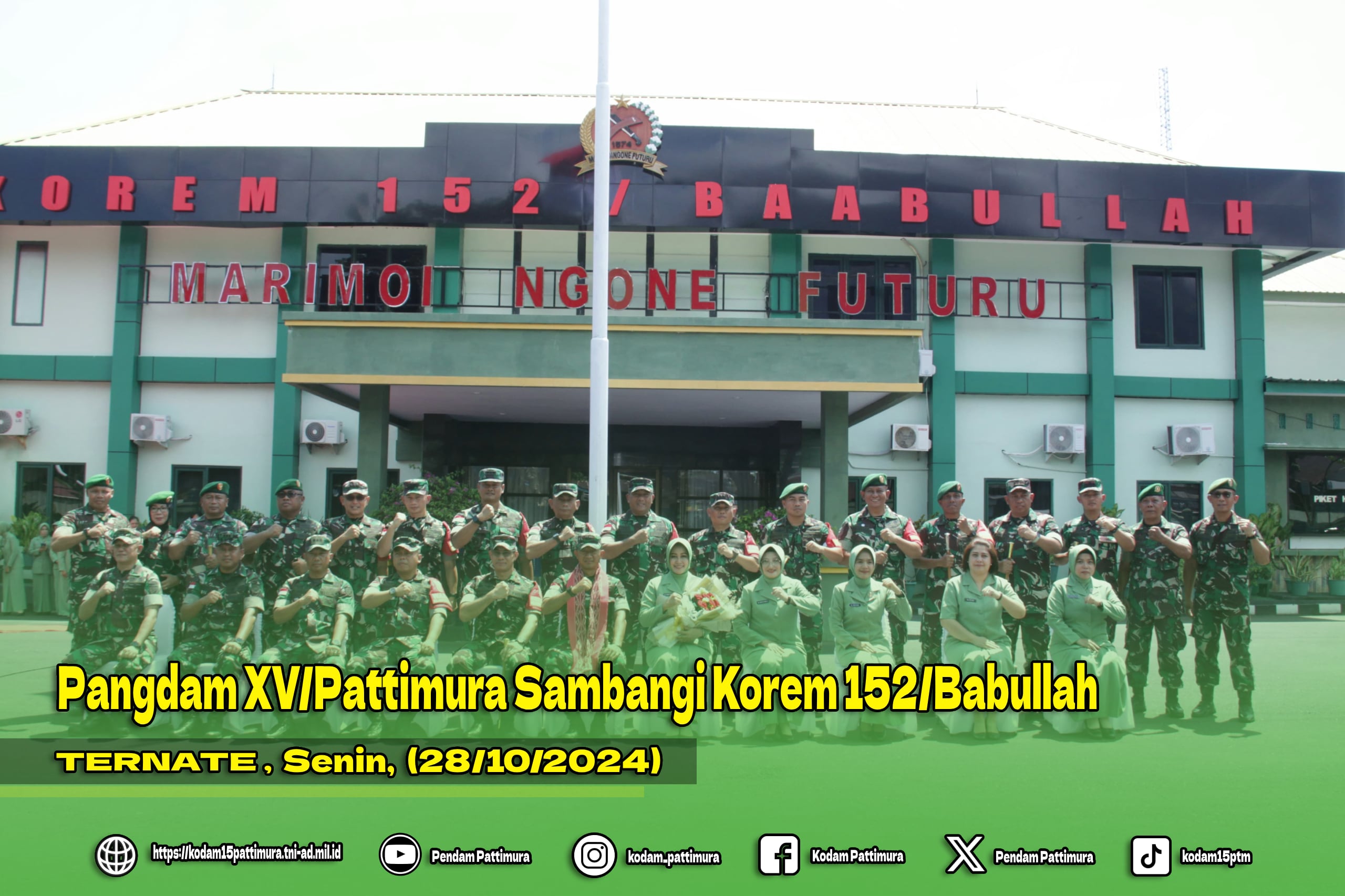 Pangdam XV/Pattimura Sambangi Korem 152/Babullah