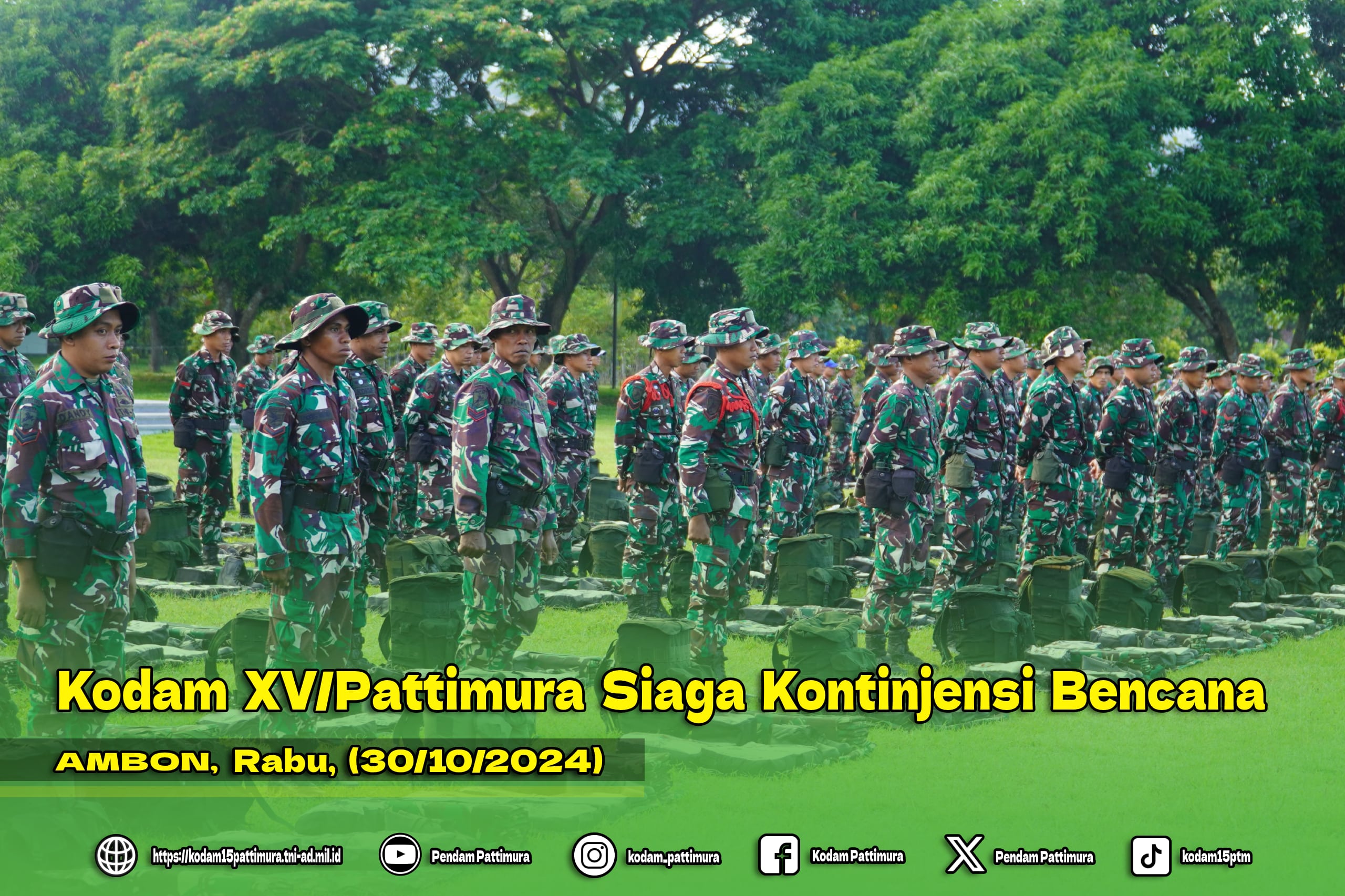 Kodam XV/Pattimura  Siaga Kontinjensi Bencana