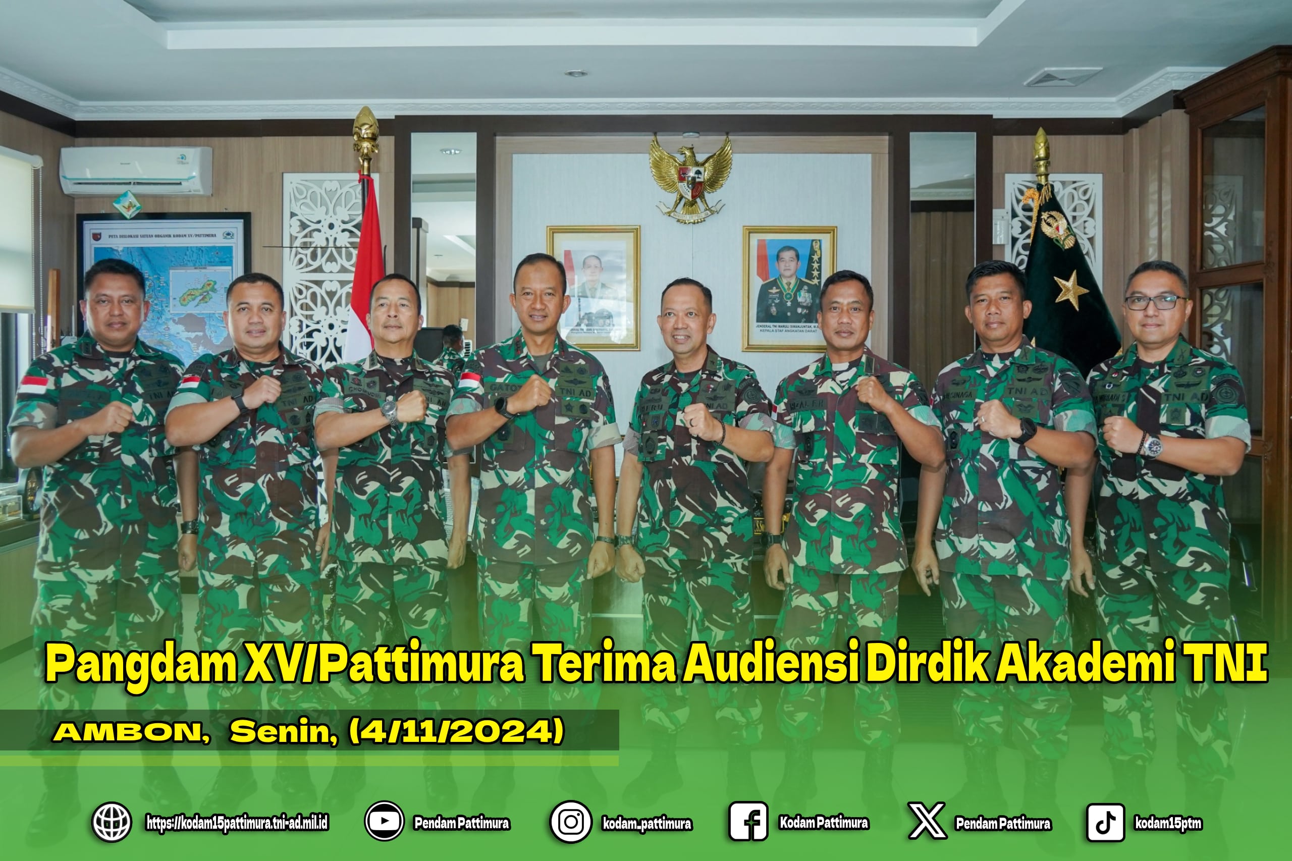 Pangdam XV/Pattimura Terima Audiensi Dirdik Akademi TNI