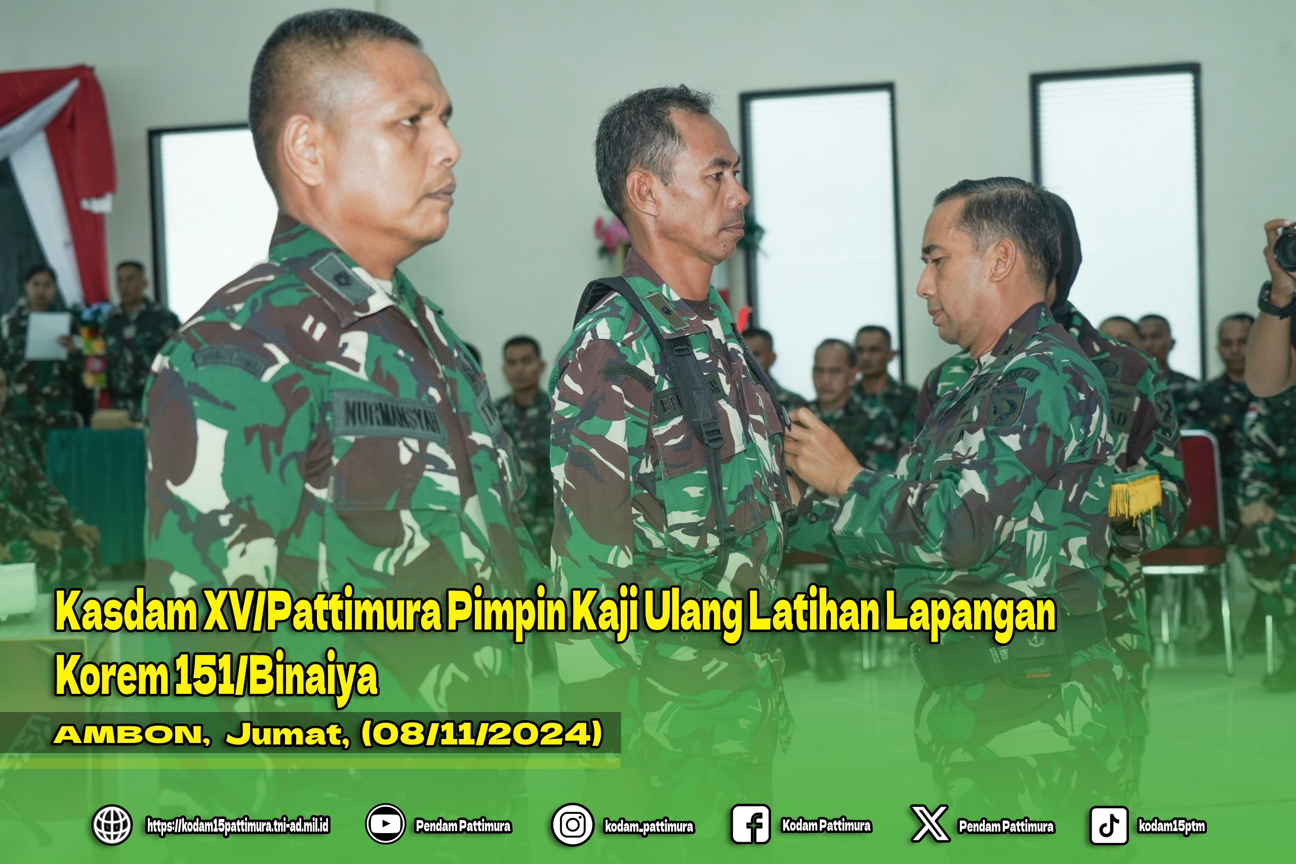 Kasdam XV/Pattimura Pimpin Kaji Ulang Latihan Lapangan Korem 151/Binaiya