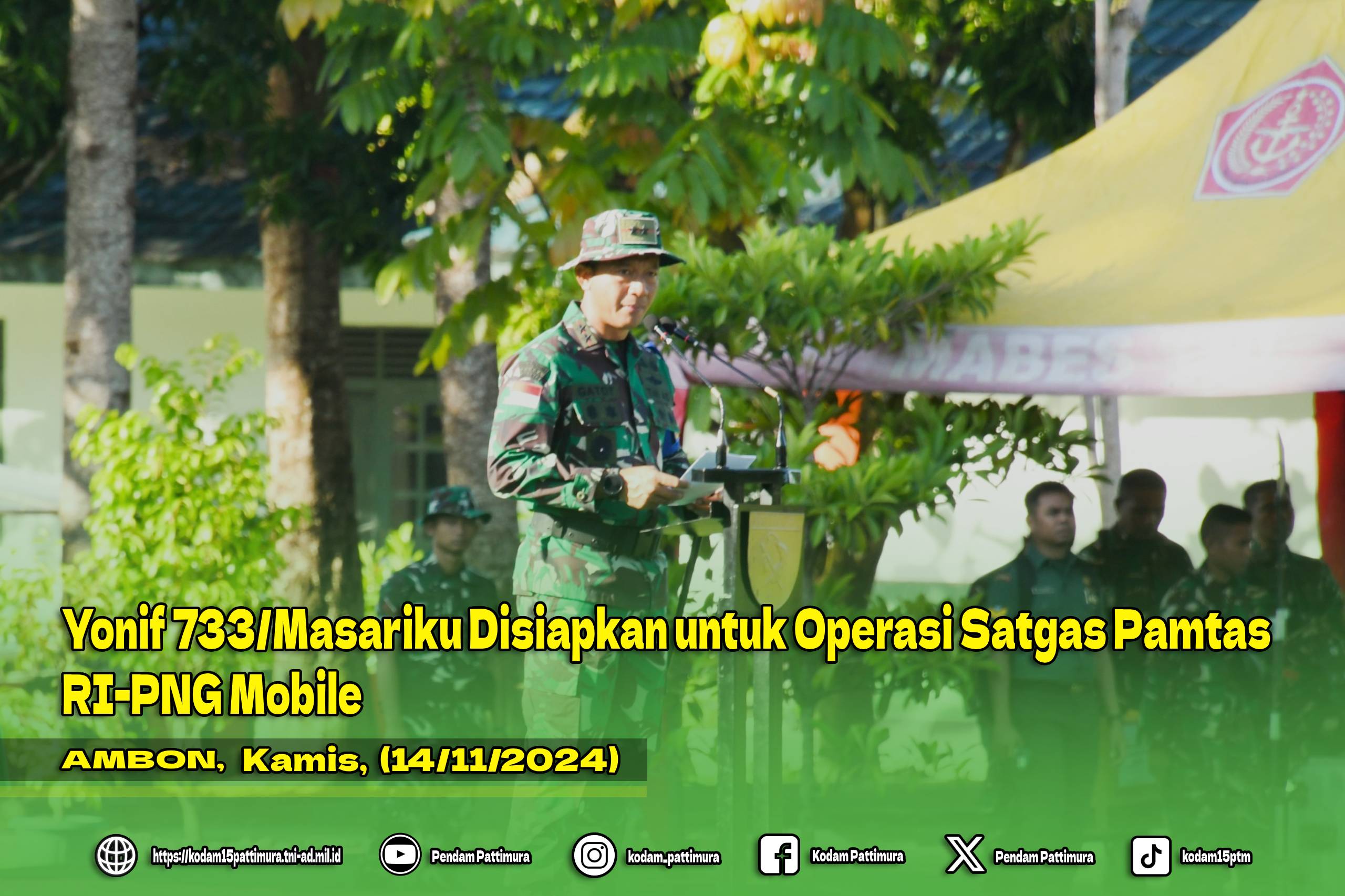 Yonif 733/Masariku Disiapkan untuk Operasi Satgas Pamtas RI-PNG Mobile
