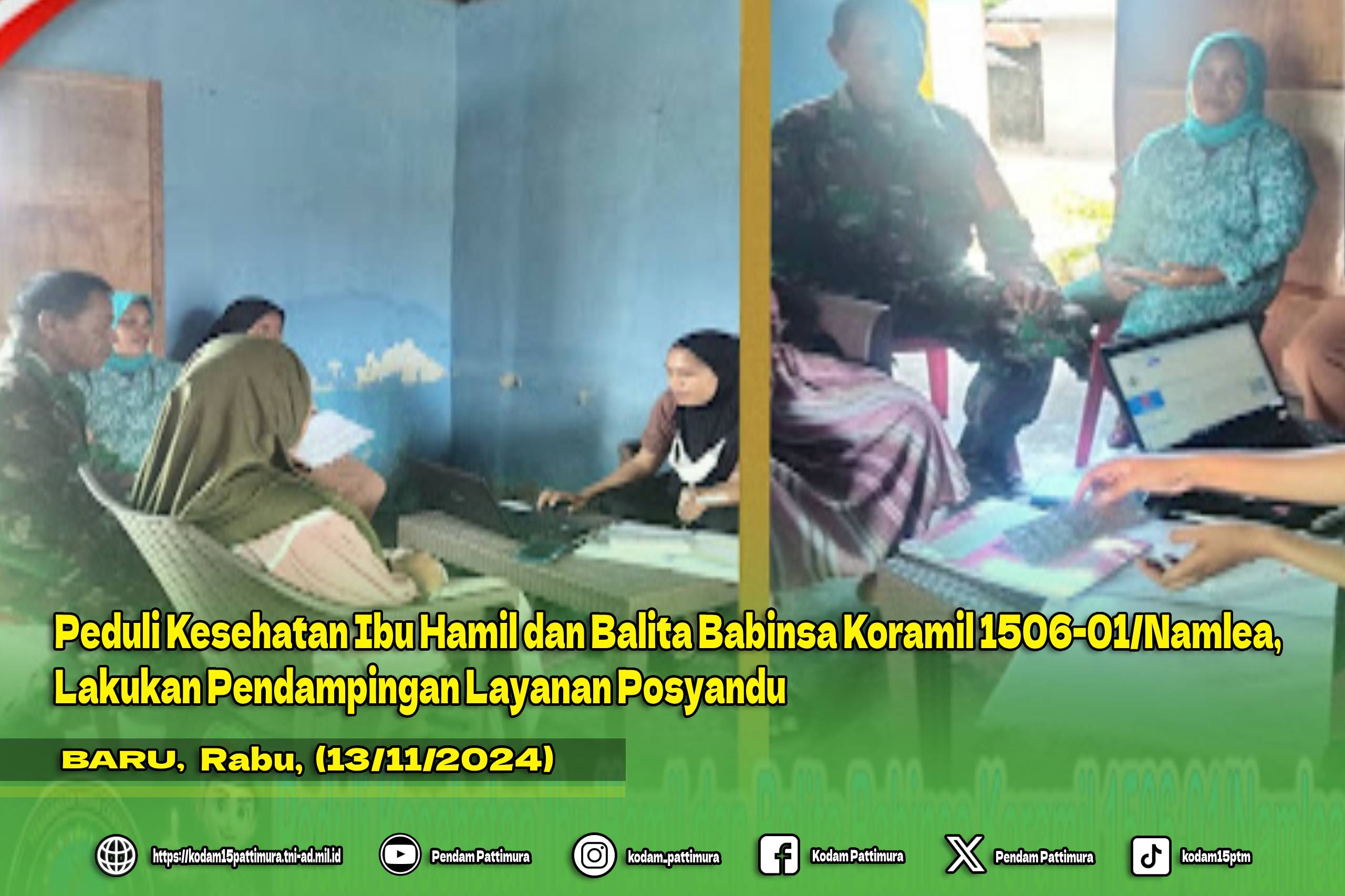 Peduli Kesehatan Ibu Hamil dan Balita Babinsa Koramil 1506-01/Namlea, Lakukan Pendampingan Layanan Posyandu
