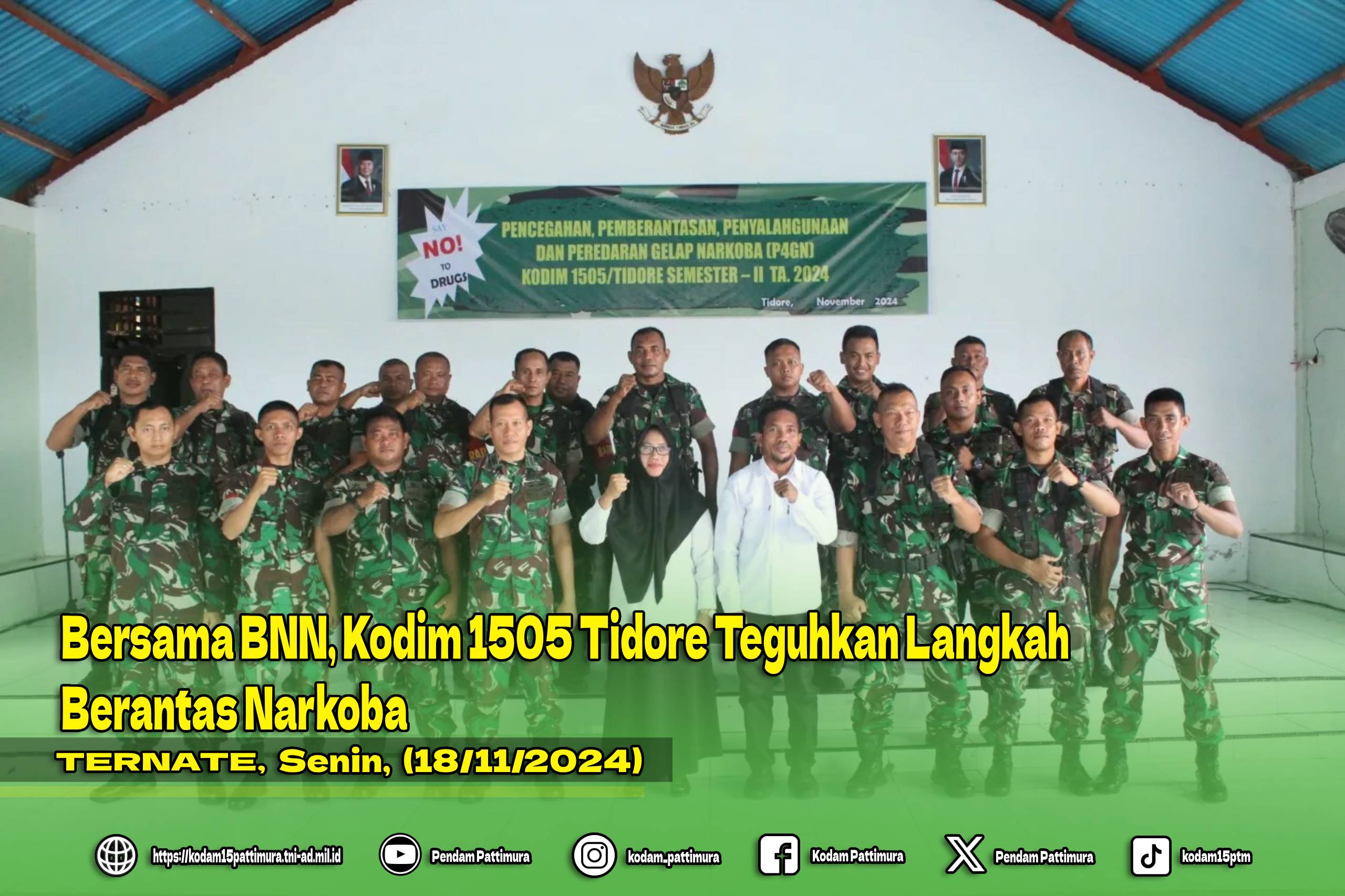 Bersama BNN, Kodim 1505 Tidore Teguhkan Langkah Berantas Narkoba