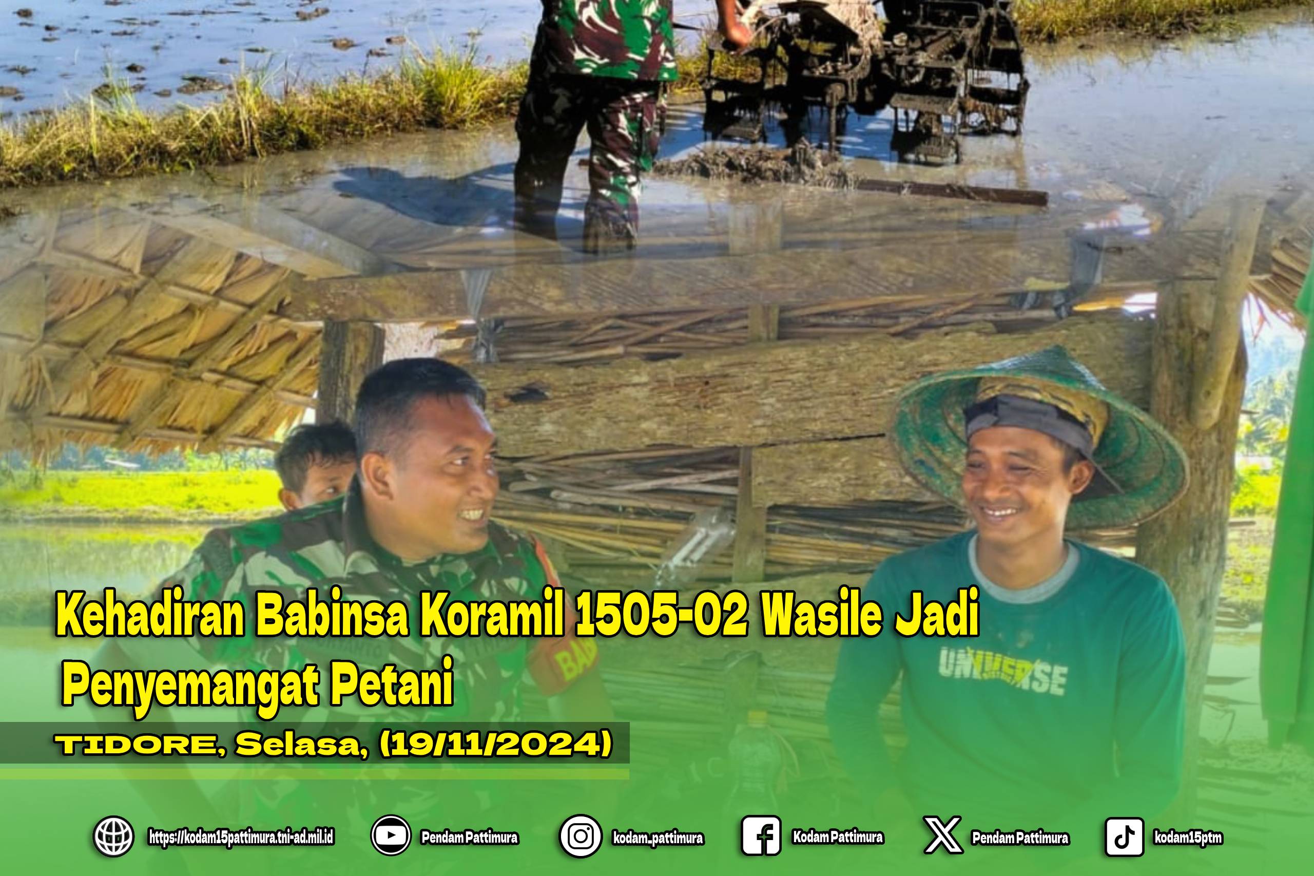 Kehadiran Babinsa Koramil 1505-02 Wasile Jadi Penyemangat Petani