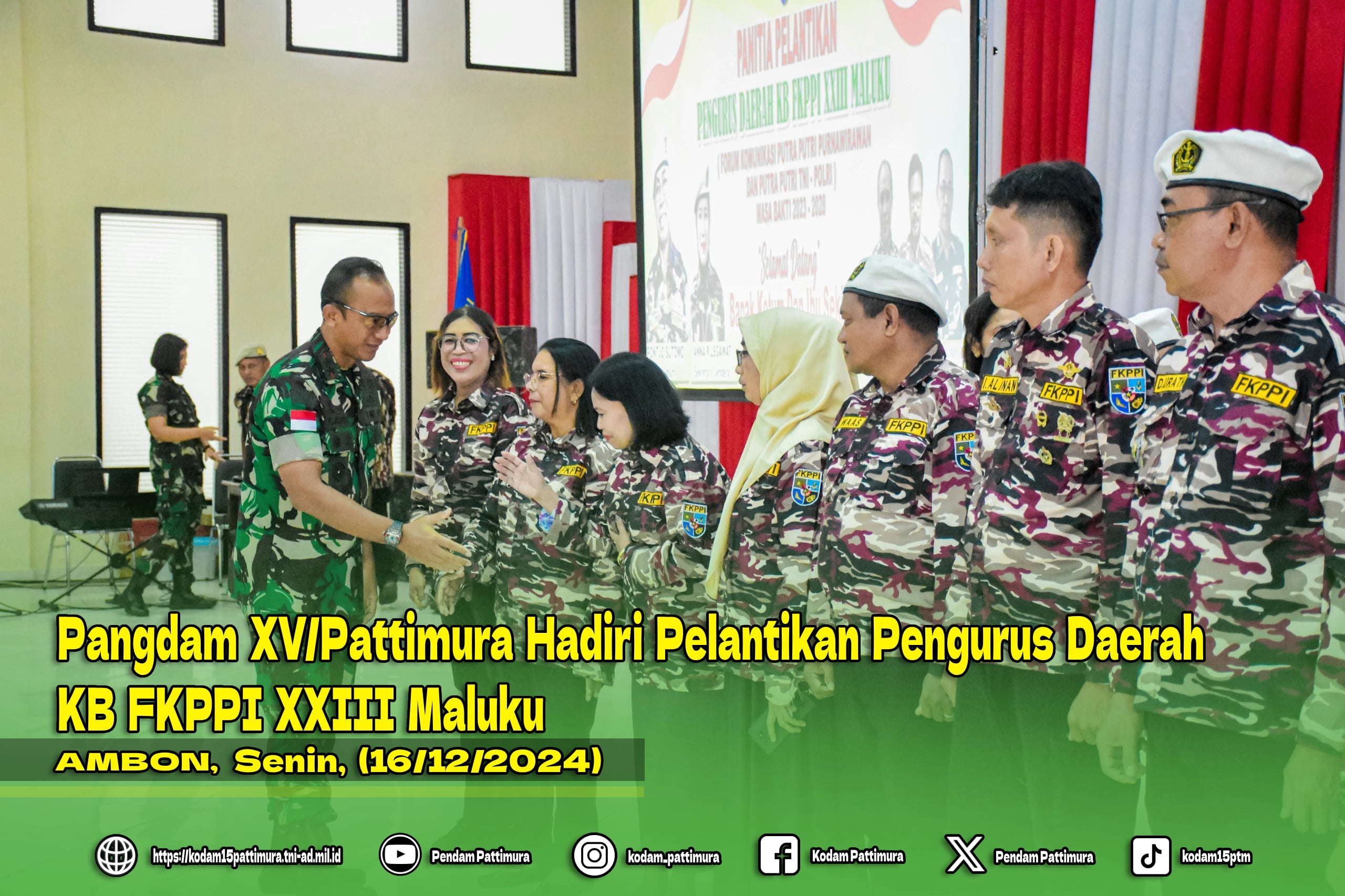 Pangdam XV/Pattimura Hadiri Pelantikan Pengurus Daerah KB FKPPI XXIII Maluku