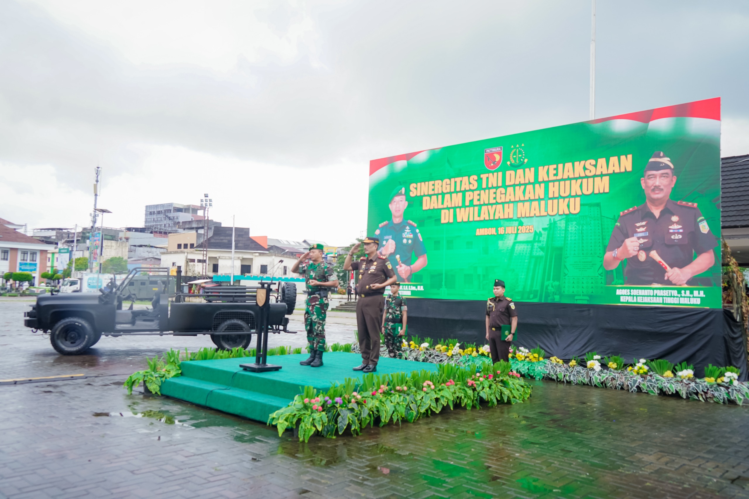 Sinergitas TNI dan Kejaksaan, Bersama Tegaskan Komitmen Penegakkan Hukum di Maluku