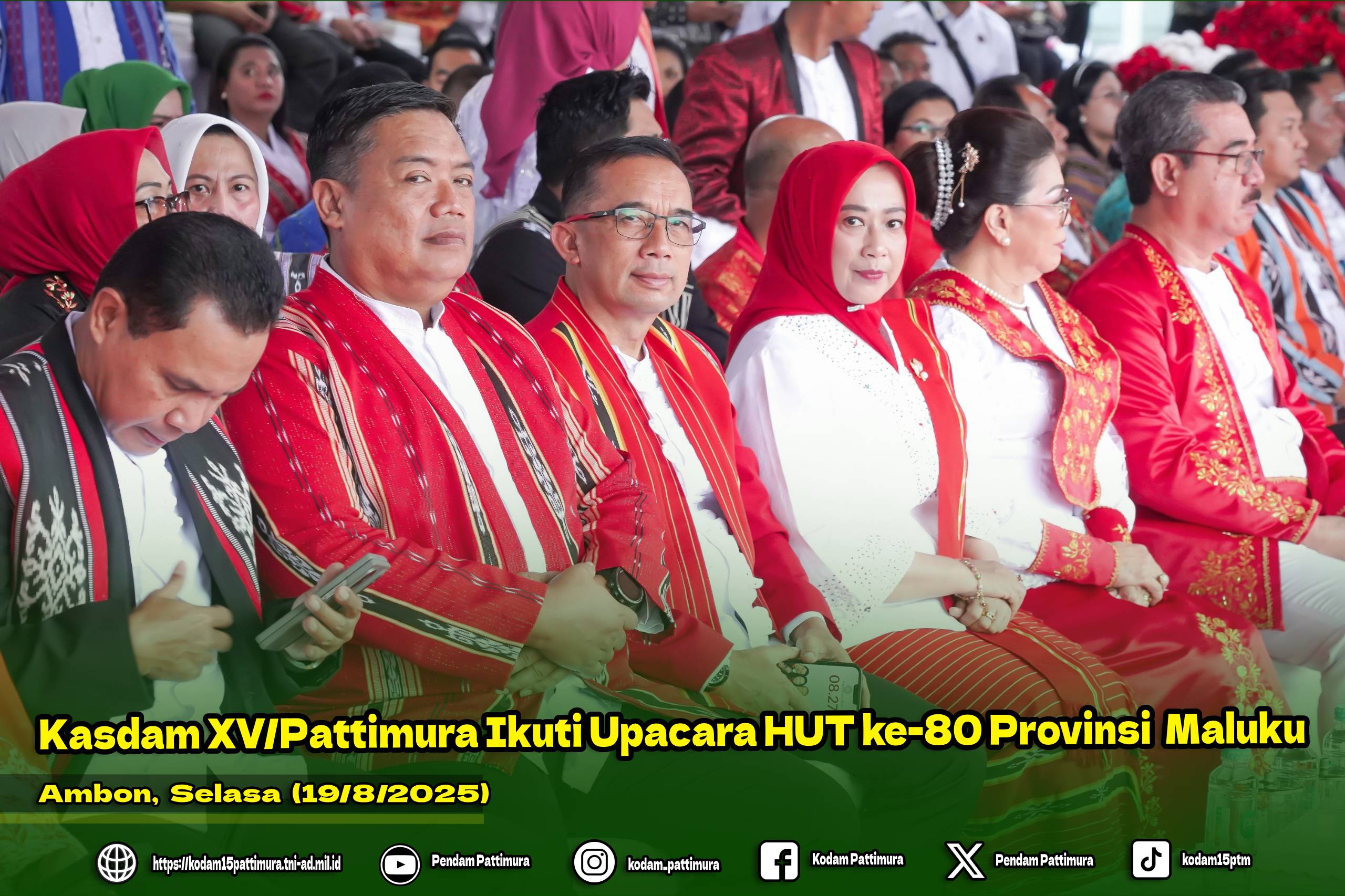 Kasdam XV/Pattimura Ikuti Upacara HUT ke-80 Provinsi Maluku