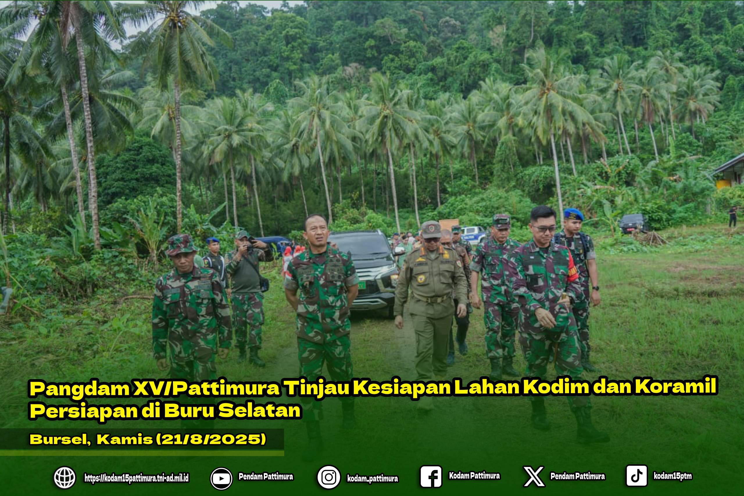 Pangdam XV/Pattimura Tinjau Kesiapan Lahan Kodim dan Koramil Persiapan di Buru Selatan