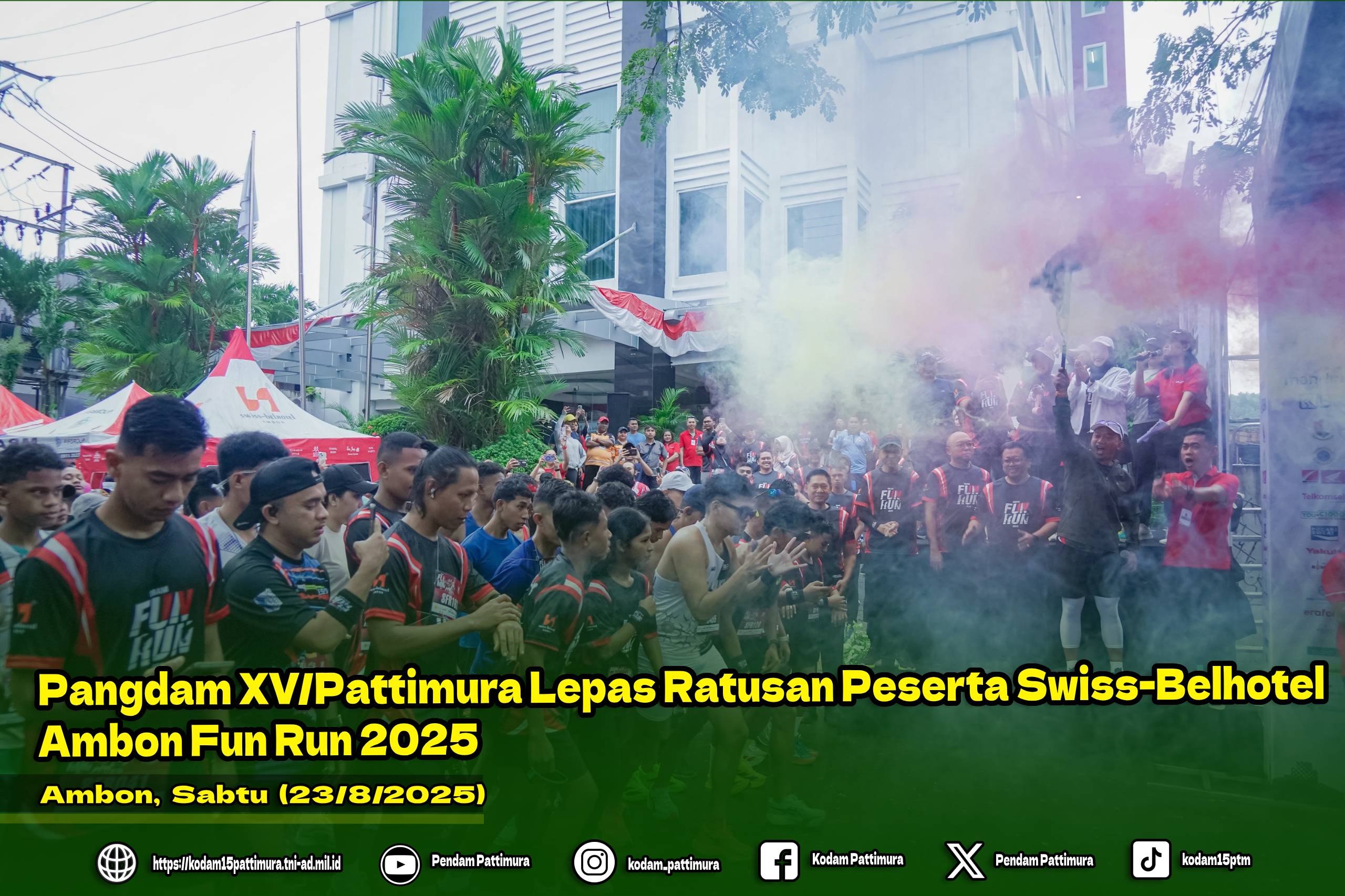 Pangdam XV/Pattimura Lepas Ratusan Peserta Swiss-Belhotel Ambon Fun Run 2025