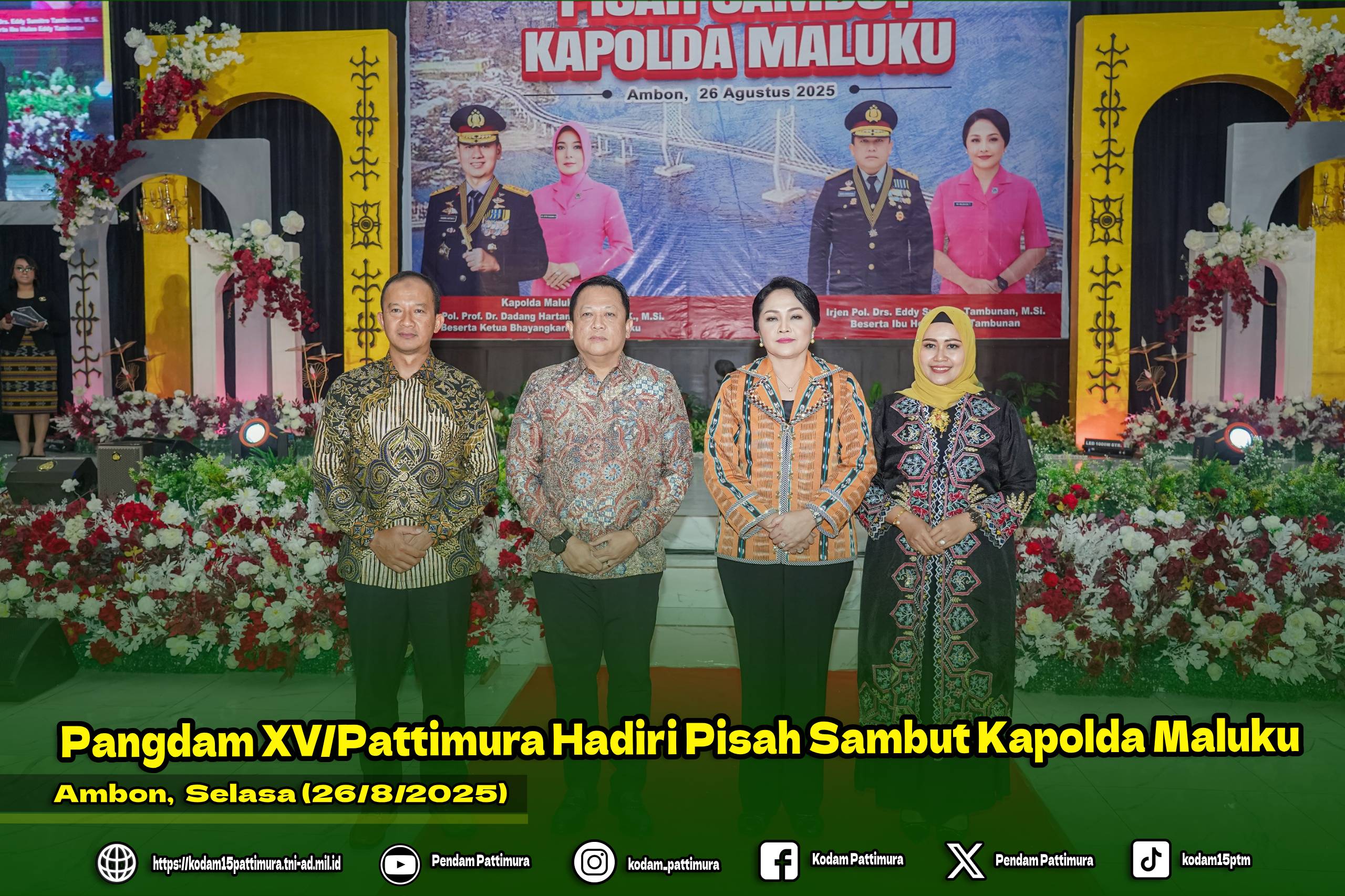 Pangdam XV/Pattimura Hadiri Pisah Sambut Kapolda Maluku