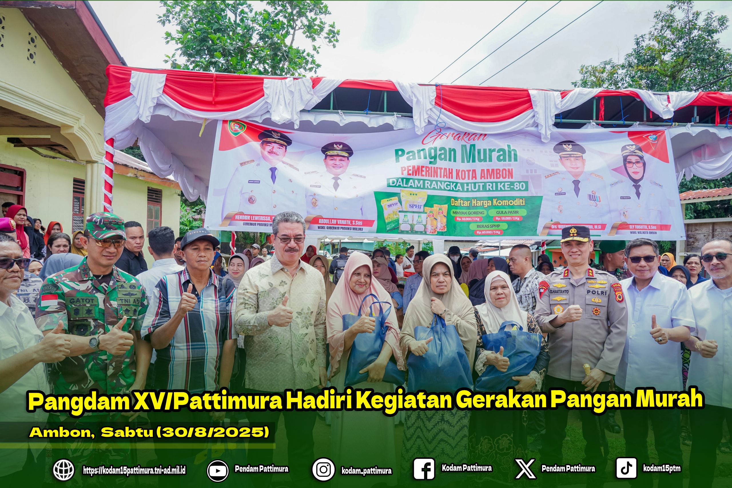 Pangdam XV/Pattimura Hadiri Kegiatan Gerakan Pangan Murah