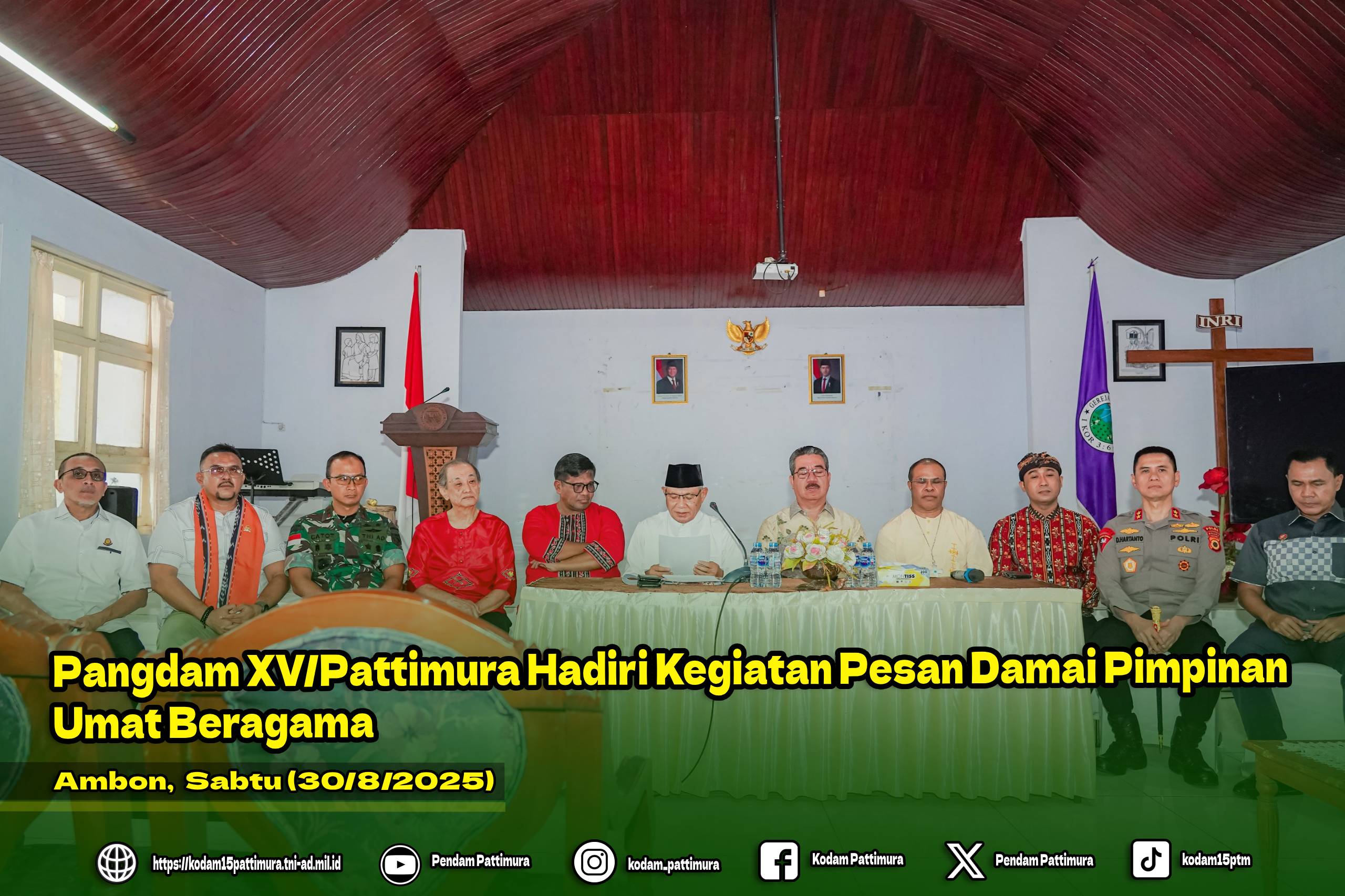 Pangdam XV/Pattimura Hadiri Kegiatan Pesan Damai Pimpinan Umat Beragama