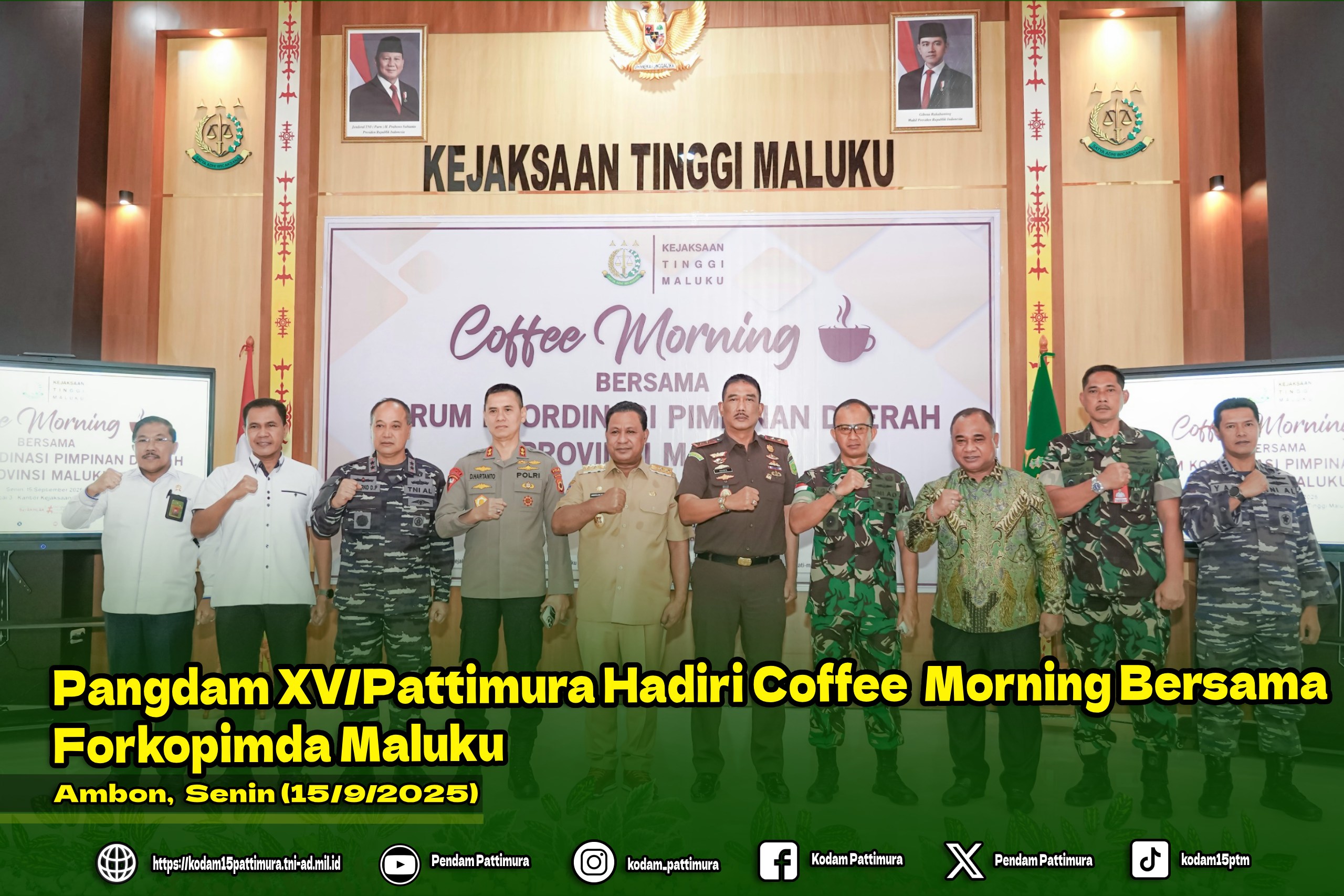 Pangdam XV/Pattimura Hadiri Coffee Morning Bersama Forkopimda Maluku