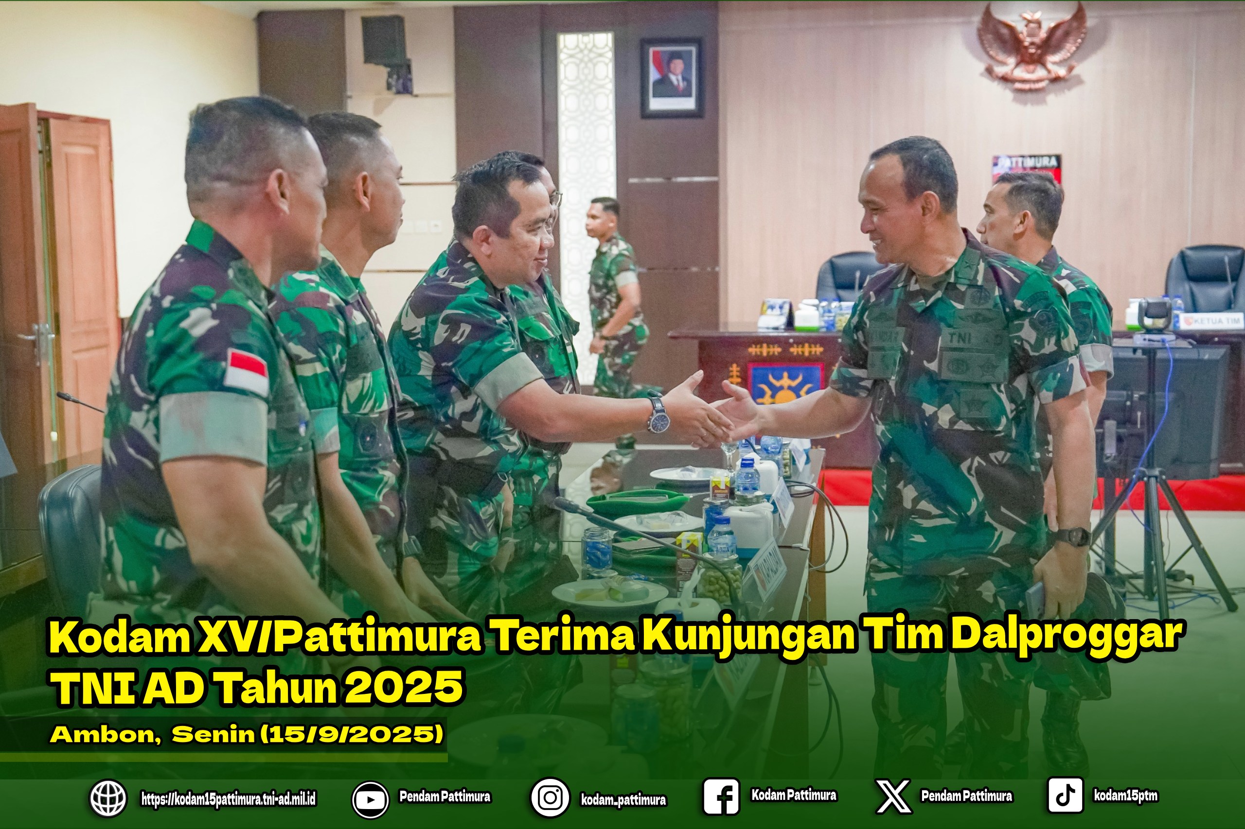 Kodam XV/Pattimura Terima Kunjungan Tim Dalproggar TNI AD Tahun 2025