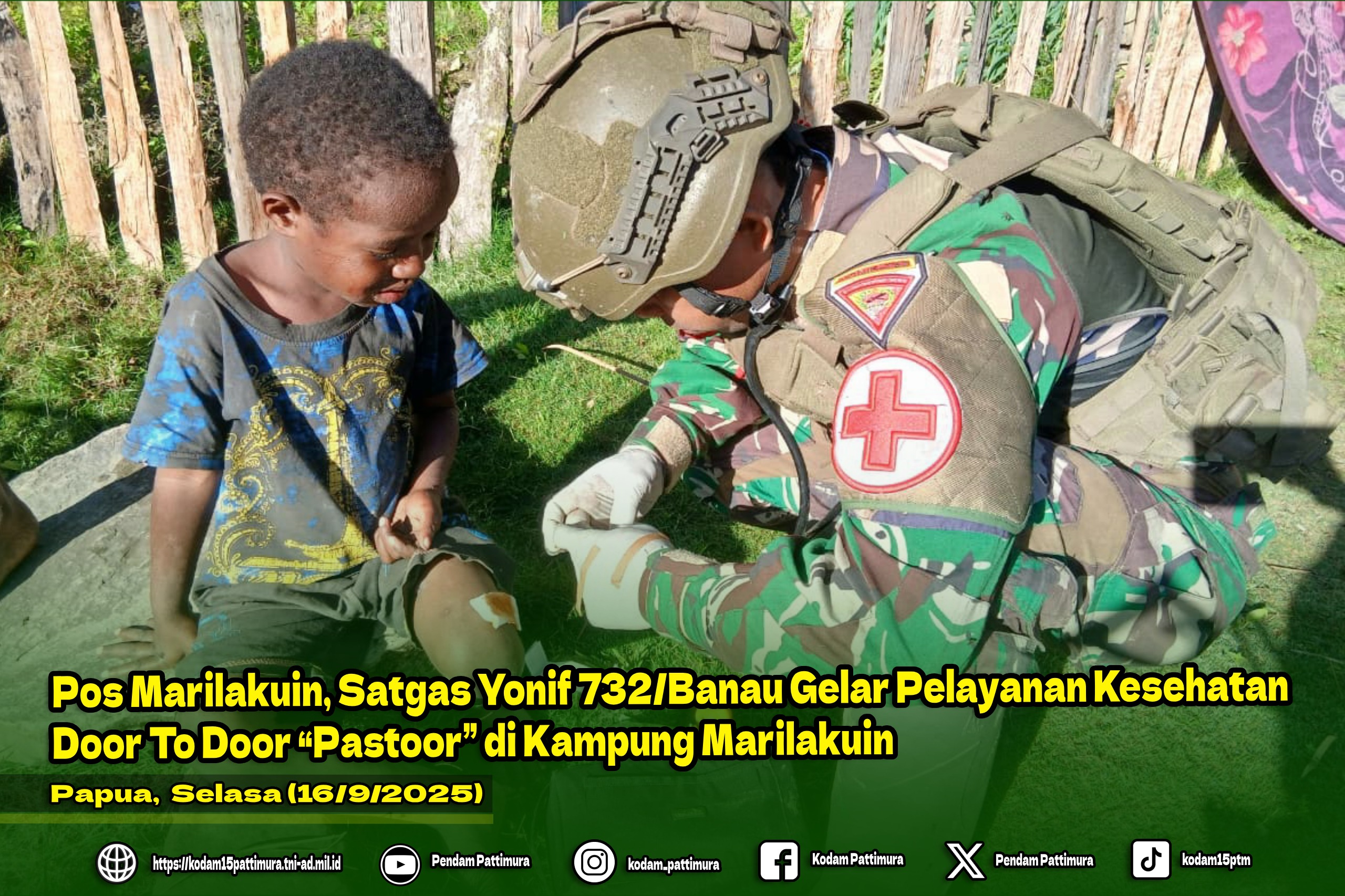Pos Marilakuin, Satgas Yonif 732/Banau Gelar Pelayanan Kesehatan Door To Door “Pastoor” di Kampung Marilakuin