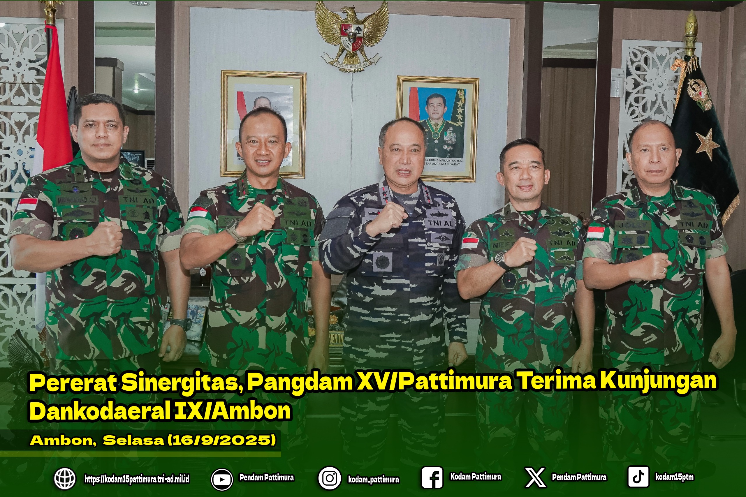 Pererat Sinergitas, Pangdam XV/Pattimura Terima Kunjungan Dankodaeral IX/Ambon