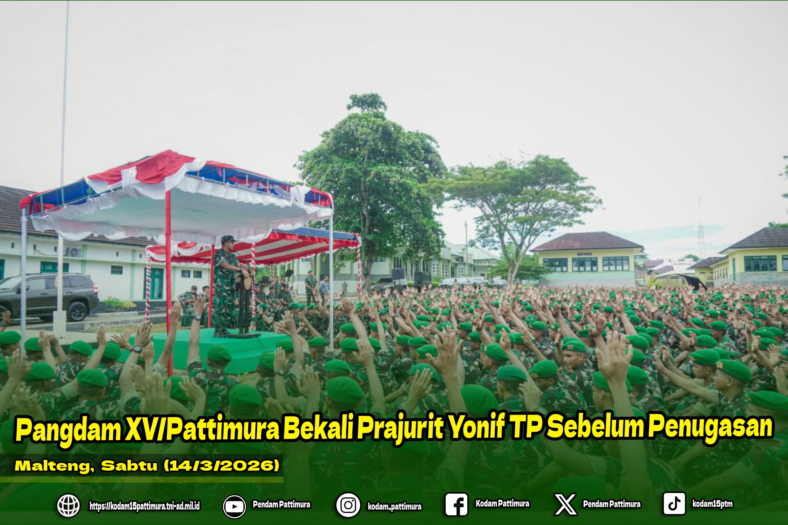 Pangdam XV/Pattimura Bekali Prajurit Yonif TP Sebelum Penugasan