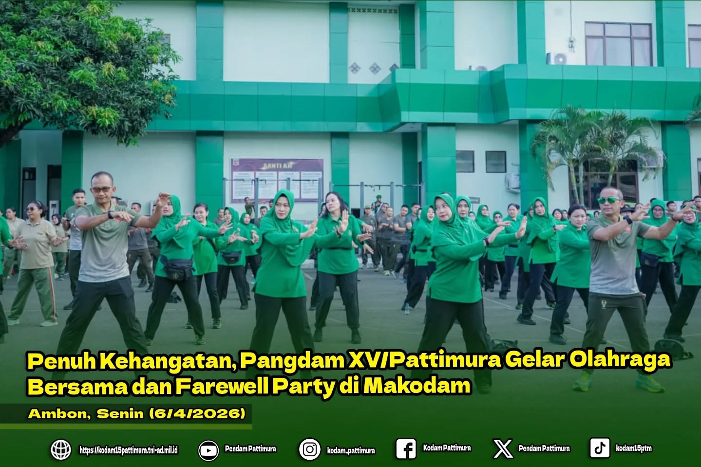 Penuh Kehangatan, Pangdam XV/Pattimura Gelar Olahraga Bersama dan Farewell Party di Makodam