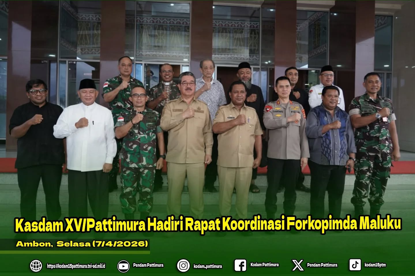 Kasdam XV/Pattimura Hadiri Rapat Koordinasi Forkopimda Maluku