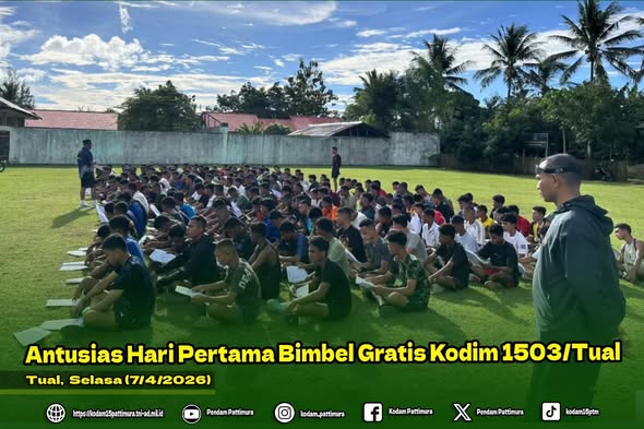 Antusias Hari Pertama Bimbel Gratis Kodim 1503/Tual