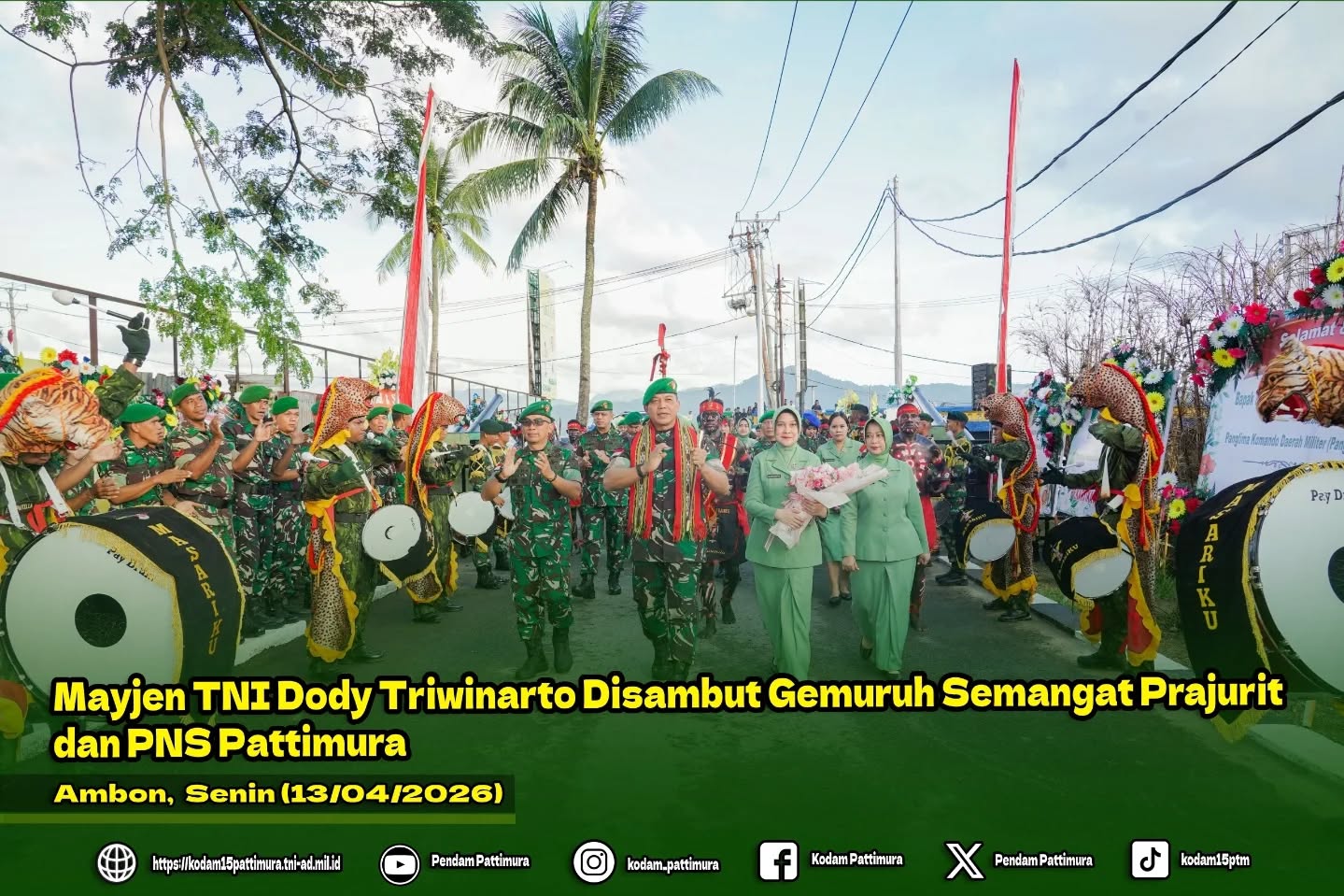 Mayjen TNI Dody Triwinarto Disambut Gemuruh Semangat Prajurit dan PNS Pattimura
