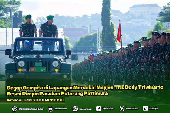 Gegap Gempita di Lapangan Merdeka! Mayjen TNI Dody Triwinarto Resmi Pimpin Pasukan Petarung Pattimura