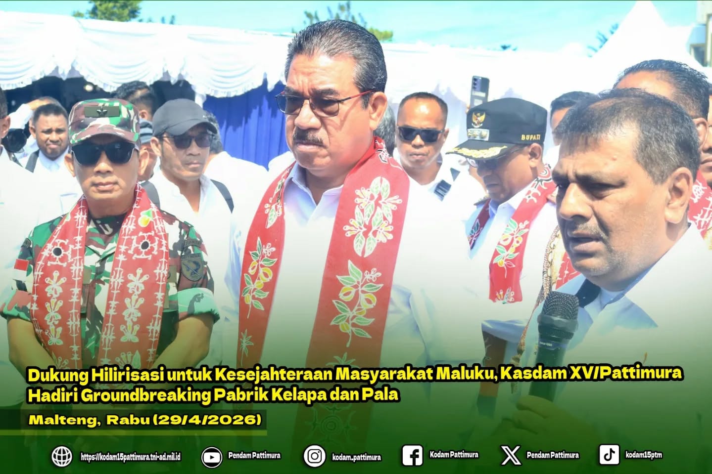 Dukung Hilirisasi untuk Kesejahteraan Masyarakat Maluku, Kasdam XV/Pattimura Hadiri Groundbreaking Pabrik Kelapa dan Pala