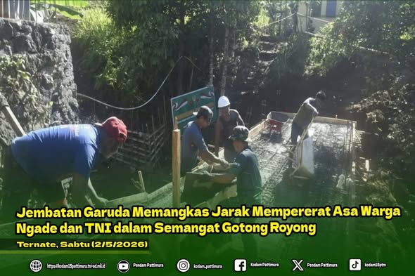 Jembatan Garuda Memangkas Jarak Mempererat Asa Warga Ngade dan TNI dalam Semangat Gotong Royong