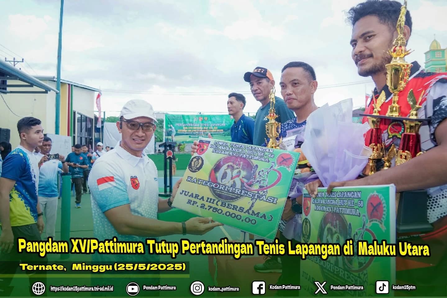 Pangdam XV/Pattimura Tutup Pertandingan Tenis Lapangan di Maluku Utara
