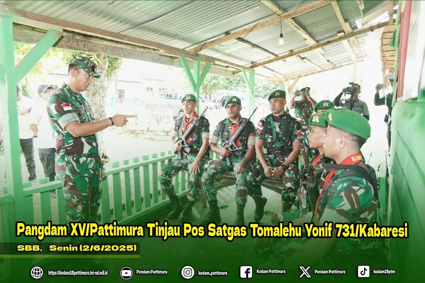 Pangdam XV/Pattimura Tinjau Pos Satgas Tomalehu Yonif 731/Kabaresi