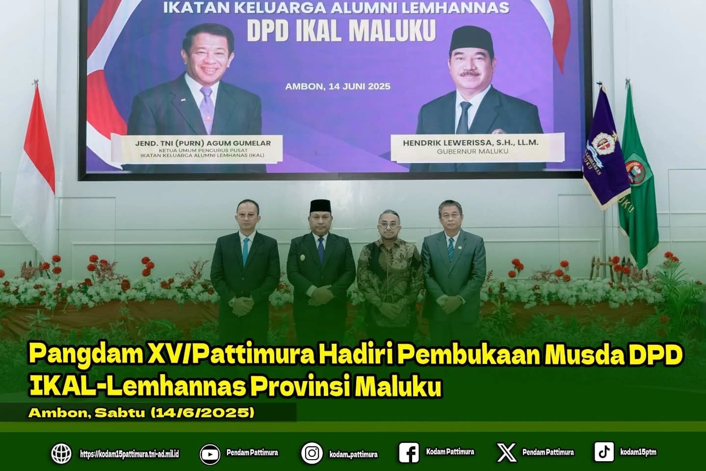 Pangdam XV/Pattimura Hadiri Pembukaan Musda DPD IKAL-Lemhannas Provinsi Maluku
