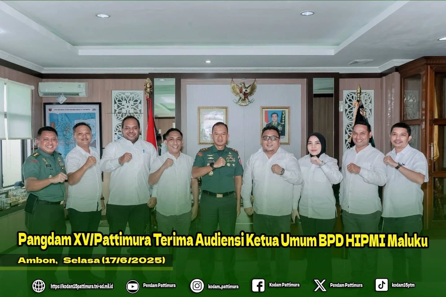 Pangdam XV/Pattimura Terima Audiensi Ketua Umum BPD HIPMI Maluku