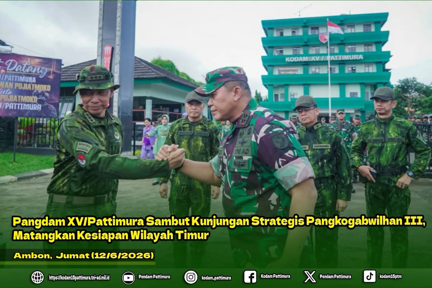 Pangdam XV/Pattimura Sambut Kunjungan Strategis Pangkogabwilhan III, Matangkan Kesiapan Wilayah Timur