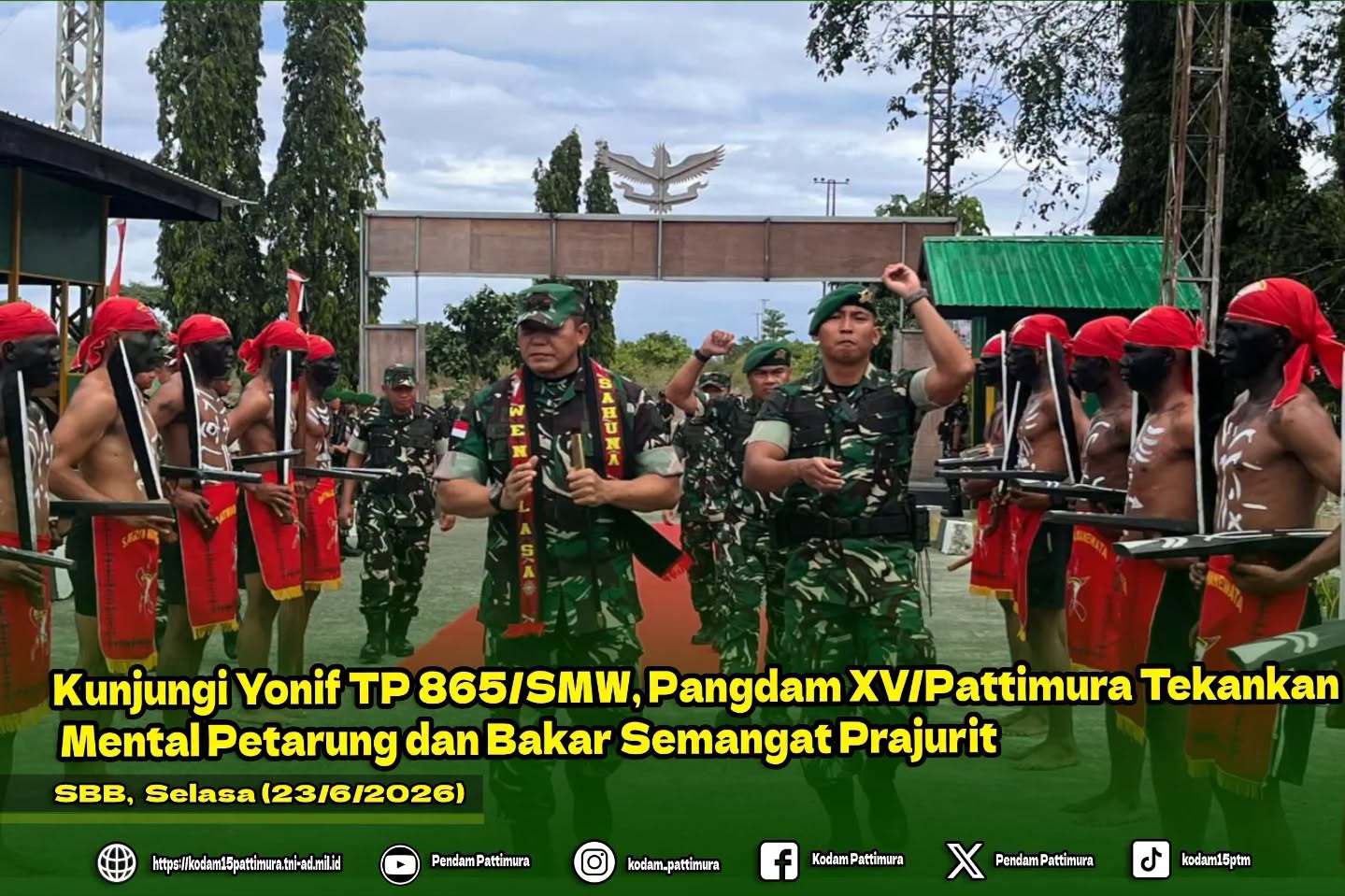 Kunjungi Yonif TP 865/SMW, Pangdam XV/Pattimura Tekankan Mental Petarung dan Bakar Semangat Prajurit