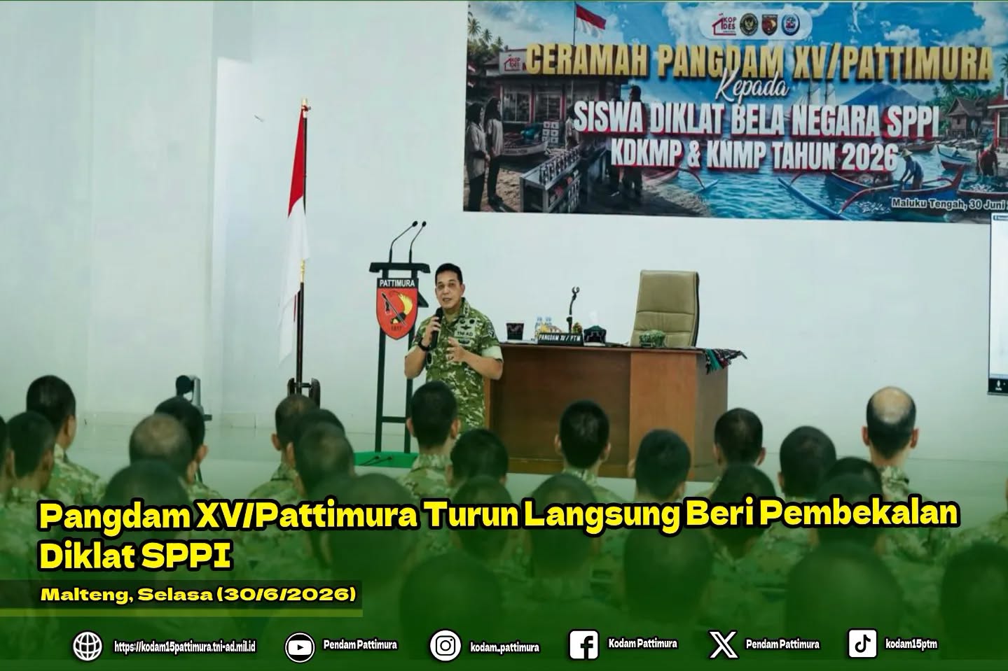 Pangdam XV/Pattimura Turun Langsung Beri Pembekalan Diklat SPPI