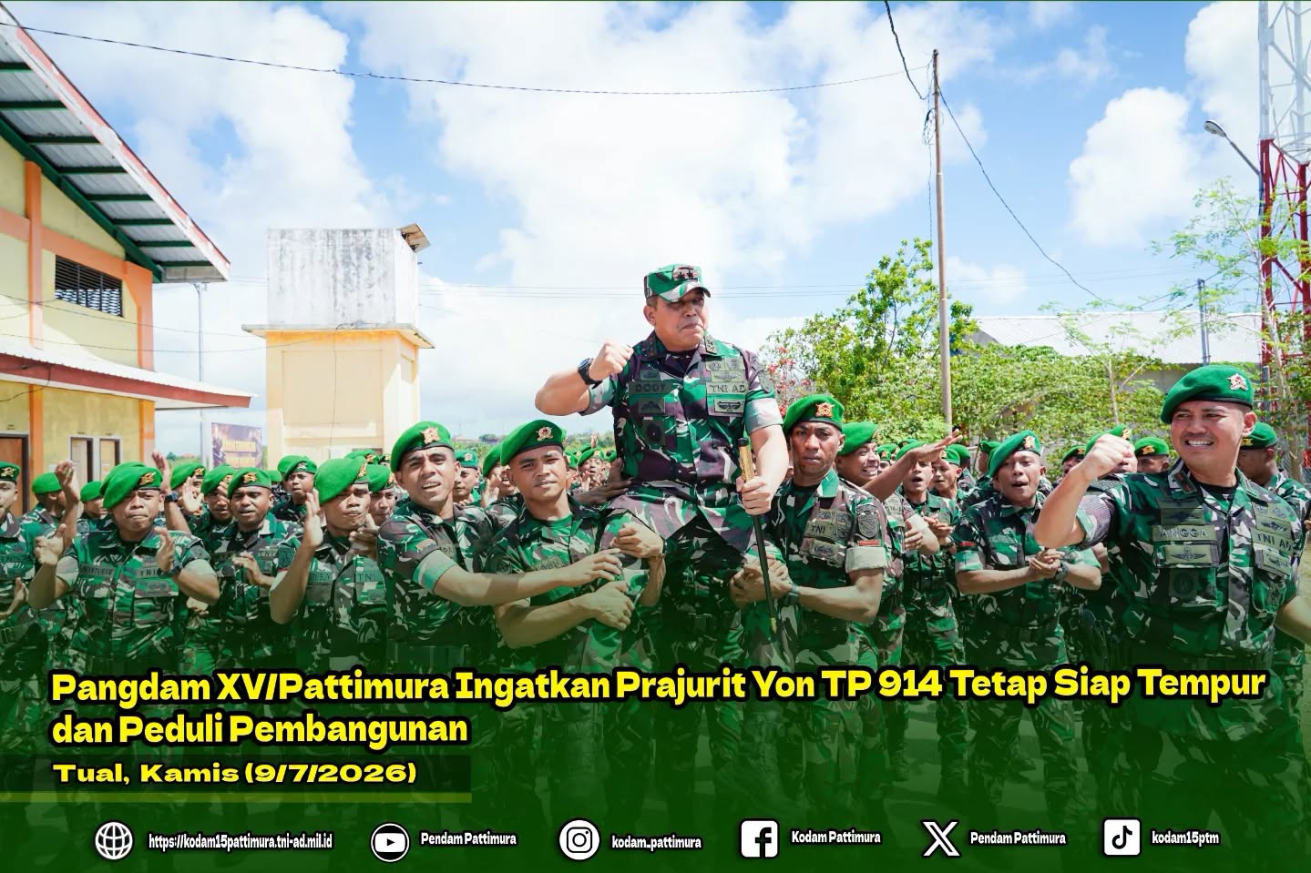 Pangdam XV Pattimura Ingatkan Prajurit Yon TP 914 Tetap Siap Tempur Dan Peduli Pembangunan