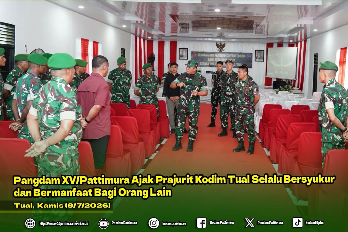 Pangdam XV/Pattimura Ajak Prajurit Kodim Tual Selalu Bersyukur Dan Bermanfaat Bagi Orang Lain