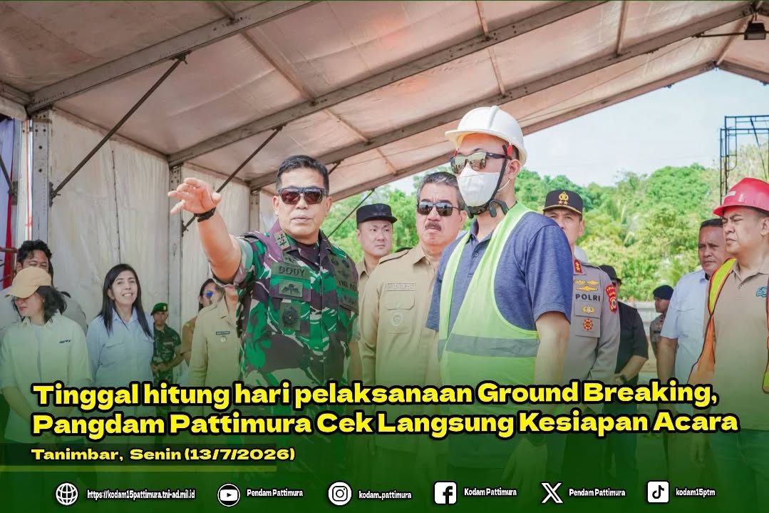 Tinggal hitung hari pelaksanaan Ground Breaking, Pangdam Pattimura Cek Langsung Kesiapan Acara